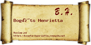 Bogáts Henrietta névjegykártya